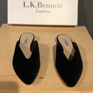 L.K. Bennett Catrina Black Velvet Flats